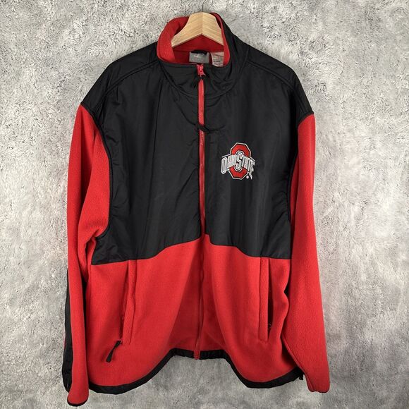 Vintage Reebok Logo Athletic Ohio State Buckeyes Full Zip Fleece Jacket Mens 2XL - Picture 1 of 6